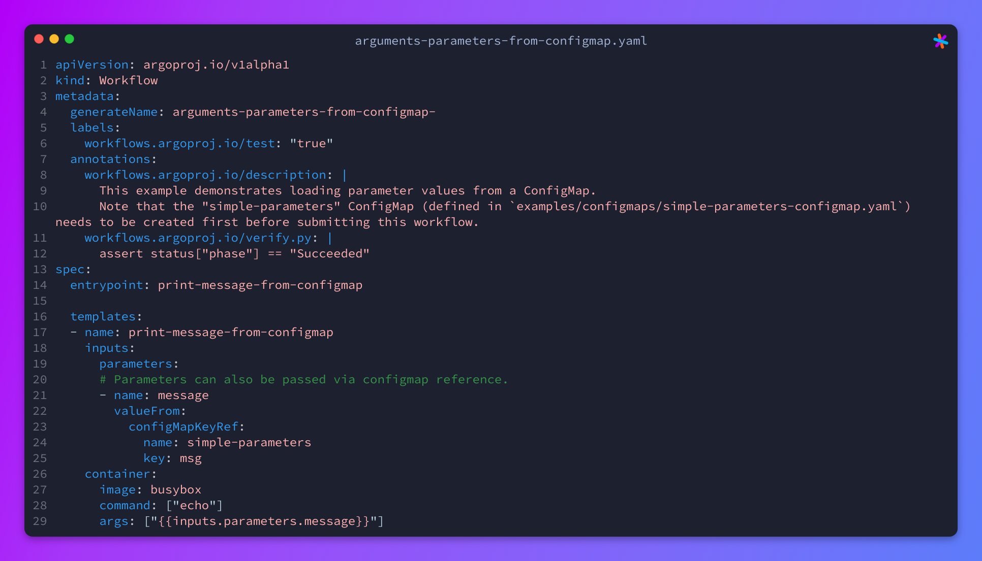 Arguments Parameters From Configmap Yaml Argoproj Argo Workflows Sourcegraph